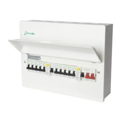 DANSON WAYS HI INT METAL CONSUMER UNIT SUPPLIED WITH 100A MAIN SWITCH, X 80A mA RCD + MCB