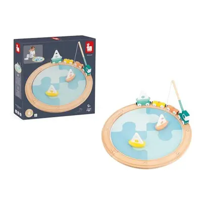 Bolid FSC Wood and Cardboard Sailboat Track-Early Toy-1 Circuit + 4-Piece Puzzle + Accessories-2