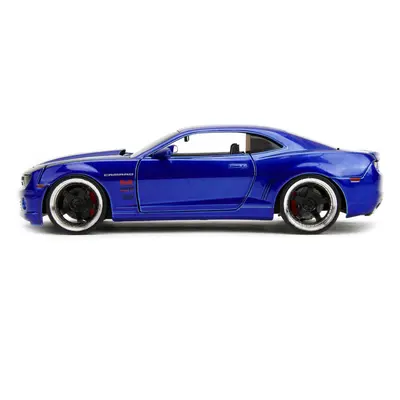 2010 Chevrolet Camaro Candy Blue with Black Hood Bigtime Muscle Series Diecast Model Car by Jada