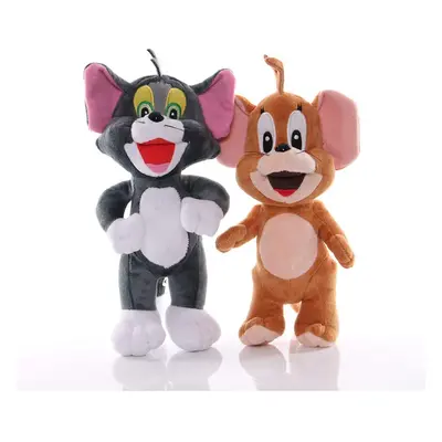 2Pcs 25Cm Cartoon Tom Cat Plush Toys Kids Kawaii Jerry Mouse