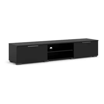 (Black) Match TV Unit Drawers Shelf