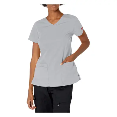 cherokee womens Signature V-neck Top With Multiple Patch Pockets Medic