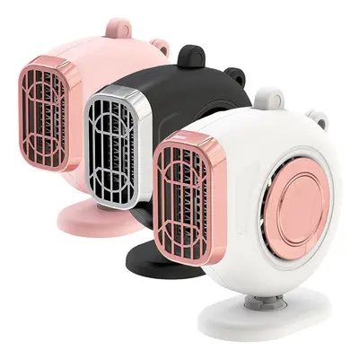 (Pink, Back Seat) 120W Car Heater Defrosting Electric Heater Fan Rotating Rapid Heating Car