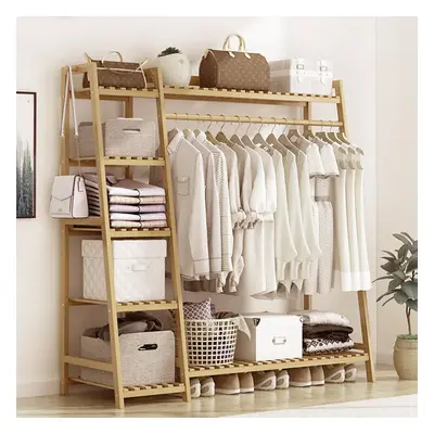 Bamboo Bedroom Garment Clothes Rack Coat Hanger