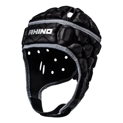 (Medium) Rhino Pro Head Guard Rugby Sports Players Head Protection Scrum Cap Helmet Black (2020)