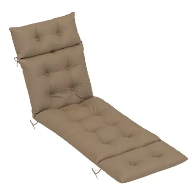 Outsunny Sun Lounger Cushion Only, Garden Lounge Chair Cushion, Khaki