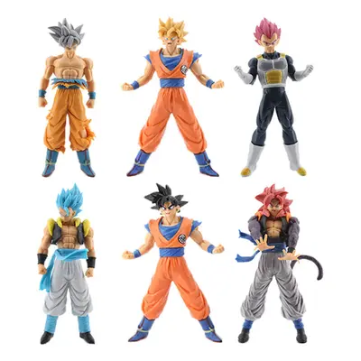 6pcs Dragon Ball Figure Toy Super Saiyan Anime Doll Model