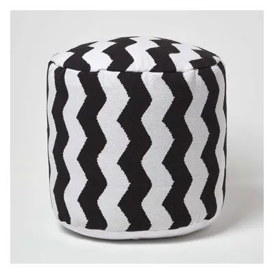 (45 x cm) Black and White Chevron Style Bean Footstool