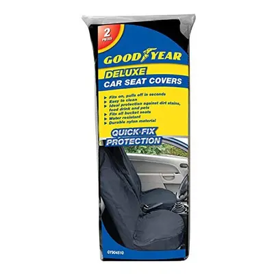 Goodyear 2x Car/Van Front Seat Covers Pair Durable Water Dirt Stain Mess Resistant Protector