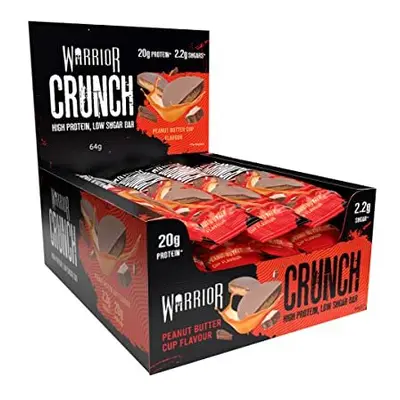 Warrior, CRUNCH - High Protein Bars - 20g Protein Each Bar - Pack x 64g, Peanut Butter Cup