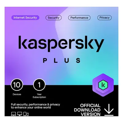 Kaspersky Plus UK Edition. 10-Device year Base Download Pack