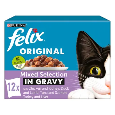 Felix Mixed Selection in Gravy Cat Food 12x100g, Pack of