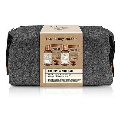 The Fuzzy Duck Bergamot, Hemp & Sandalwood Men's Luxury Wash Bag Gift Set (Pack of 1) - Vegan Fr