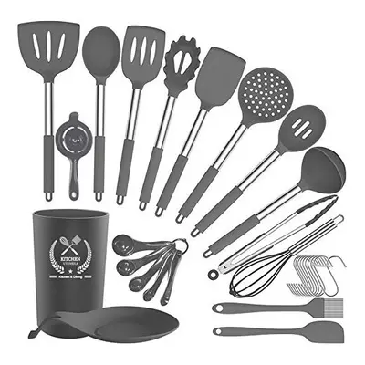 Silicone Kitchen Utensils Set,30 Pcs Silicone Cooking Utensils Set,Stainless Steel Cooking Utens