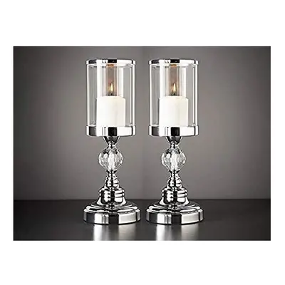 Pack Of New Crystal Effect Chrome Candle Holder With Amazing Crystal