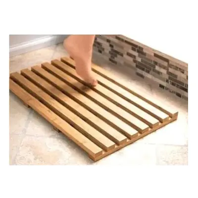 Trendi Bamboo Floor and Shower Bath Mat Skid Resistant Duckboard Duck Board (NATURAL BAMBOO RECT