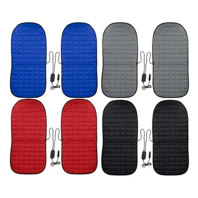 (Blue) Car Front Seat Heating Cover Pad with Intelligent Temperature Controller 2pcs 12V