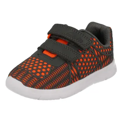 (UK Infant, Grey) Boys Clarks Trainers Ath Lane - G Fit