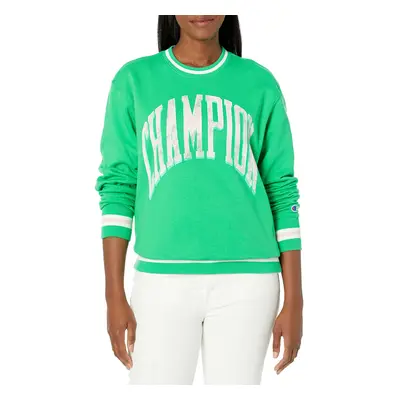 Champion Midweight Crew Oversized Womens Sweatshirts Green Crisp Large