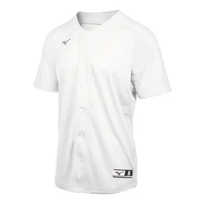 Mizuno Aerolite Full Button Baseball Jersey White Small