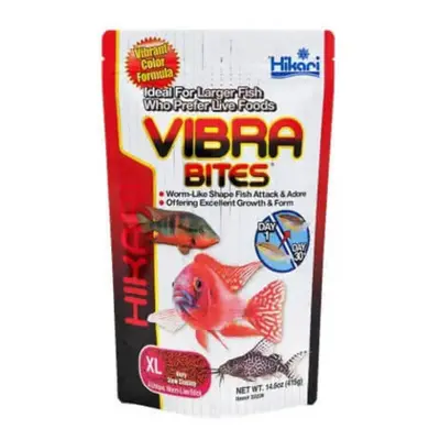 Hikari Vibra Bites 415g Blood Worm Like Stick Slow Sinking Fish Food for Colour