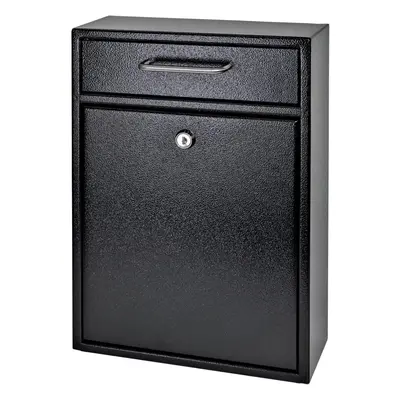 Mail Boss High Security Steel Locking Wall Mounted Mailbox-Office Comment Letter Deposit Black D