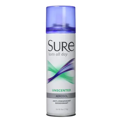 Sure Deodorant Ounce Aerosol Unscented (177ml) (6 Pack)