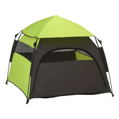 PawHut Foldable Dog Cat Tent with Waterproof Oxford Cloth, Carry Bag, Green