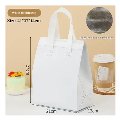 (White double cup; insulation bag) Takeaway Dedicated Tin Foil Bag Pockets, Catering Coffee Refr