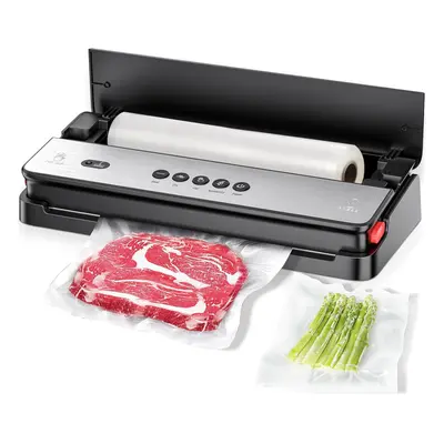 (Black) Vacuum sealer, multifunctional vacuum sealer, Globefish technology, high speed continuou