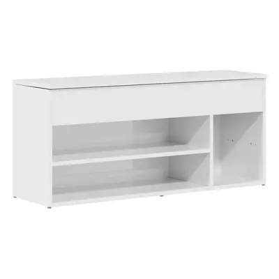 (high gloss white) vidaXL Shoe Bench White 102x30.5x45 cm Engineered Wood bench