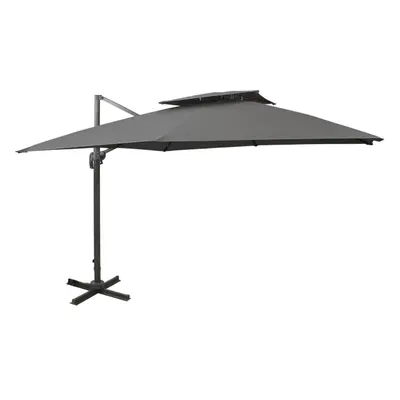 (anthracite, x cm) vidaXL Cantilever Umbrella with Double Top Garden Sunshade Outdoor Parasol