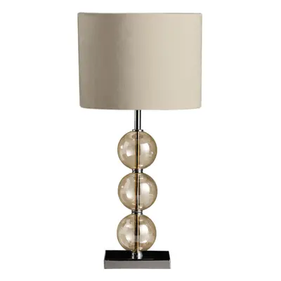 Premier Housewares Mistro Cream Suede Effect Shade Table Lamp