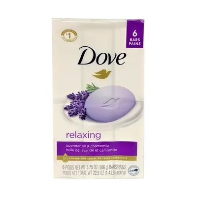 Dove Relaxing Lavender Beauty Bar with Lavender and Chamomile Scent 3.75 Ounce Bar