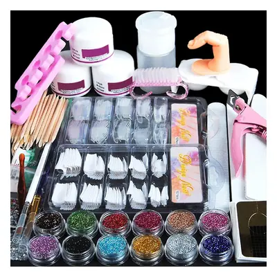 Acrylic Nail Kit Acrylic Powder With Everything Professional For Beginner Glitter Powder False N