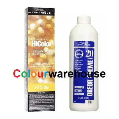 (H16, Dev (Vol. 20) 16oz) L'Oreal HiColor H16 Honey Blonde, Blondes For Dark Hair Only