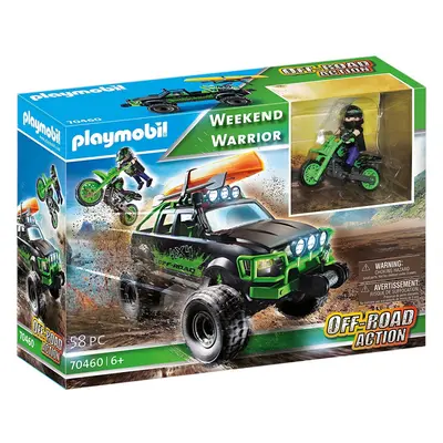 Playmobil Weekend Warrior Off-Road Action Truck, Motorcycle, Canoe Playset