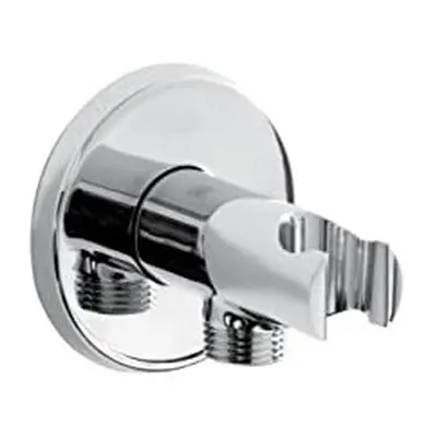 C WORD02 C Shower Acc Contemporary Round Wall Outlet with Handset Holder Bracket Accessories, Ch