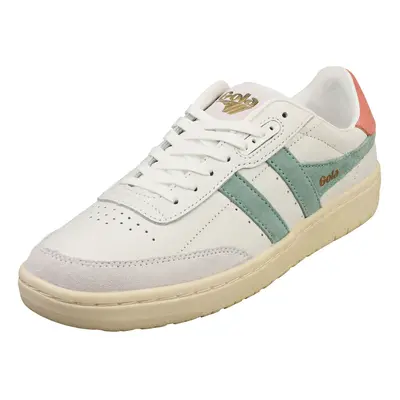 (4) Gola Falcon Womens Casual Trainers in White Green