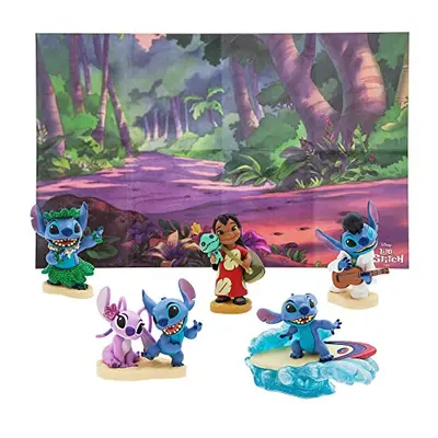 Official Lilo & Stitch Deluxe Figurine Playset, Pc., Moulded Character Toy Figures, Including Li