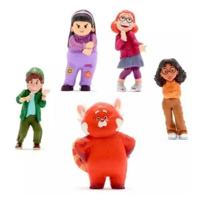 Turning Red Mini Doll Playset with red panda, Miriam, Priya and Abby