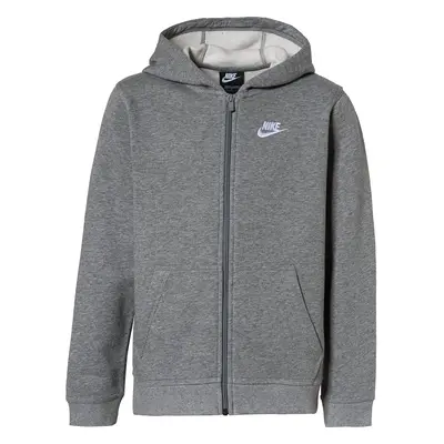 Nike Boy's NSW Club Full Zip Hoodie Carbon Heather/Smoke Grey/White