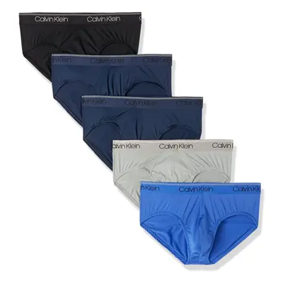 Calvin Klein Men's Micro Stretch 5-Pack Hip Brief Blue Shadow Blac