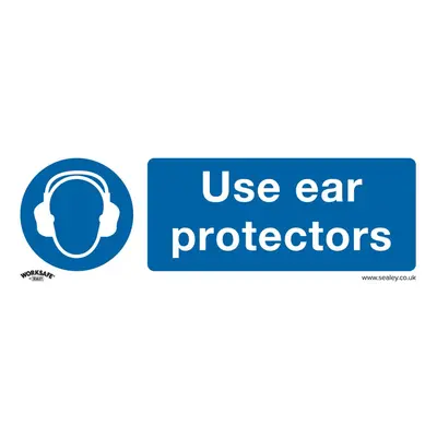 Sealey Worksafe® Use Ear Protectors Safety Sign, Rigid Plastic - Pack of SS10P10