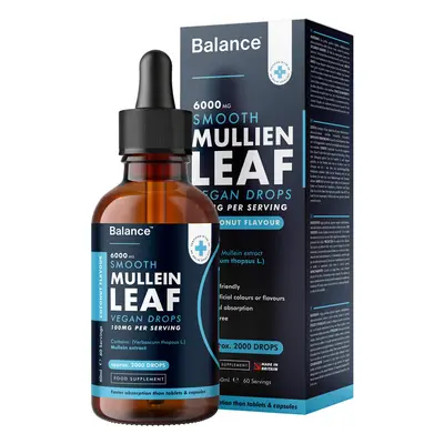 Mullein Leaf Liquid Drops - 60ml for Month Supply - High Strength - Vegan - Servings - Premium M