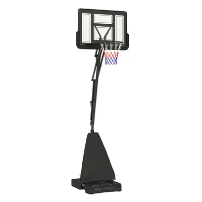 SPORTNOW 2.45-3.05m Portable Basketball Hoop and Stand with Wheels, Black