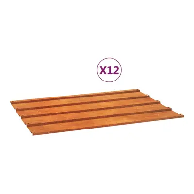 (60 x cm/ pcs) vidaXL Roof Panels Window Metal Roofing Sheet Rib Panel Rusty Corten Steel