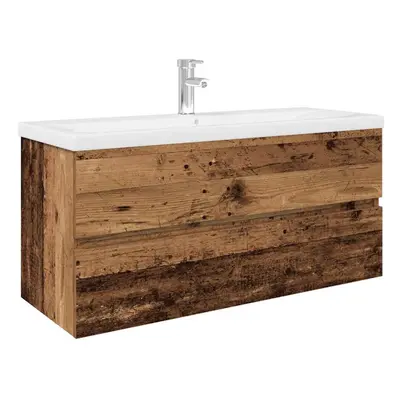 (old wood, x 38.5 x cm) vidaXL Sink Cabinet Home Bathroom Sink Unit Storage Cabinet Engineered W