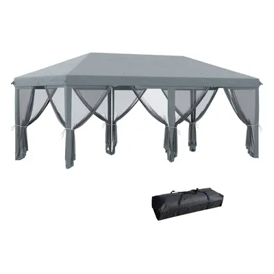 Outsunny x 3m Pop Up Party Tent Canopy with Removable Sidewalls Grey