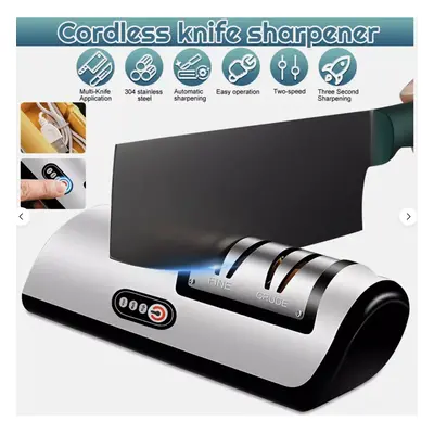 2-Stage Wireless Electric Knife Sharpener, USB Rechargeable